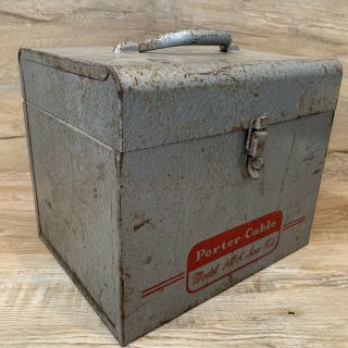 Vintage Porter Cable Metal Carrying Case For 146 - K Saw Kit Steel Tool Box Only