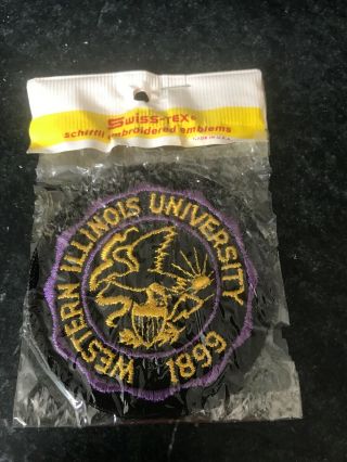 Western Illinois University Logo Patch Vtg 3” Rare Orig Retro 60s 70s