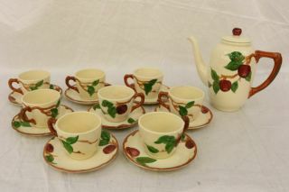 Vintage Franciscan Apple Pattern Coffee Pot,  8 Cups/saucers