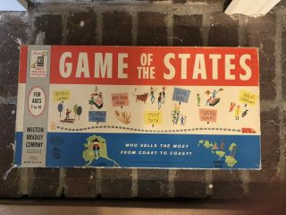 Vintage 1960 Game Of The States Board Game,  Milton Bradley Co 4920