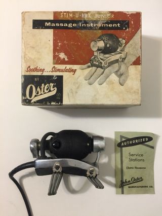 Vintage 50s Oster Stim U Lax Massager Instrument Model M4 Barber Tool