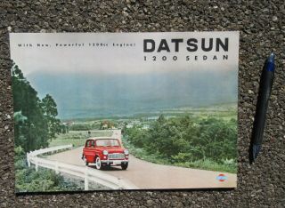 Vintage Nissan Datsun 1200 Sedan Brochure Printed In Japan