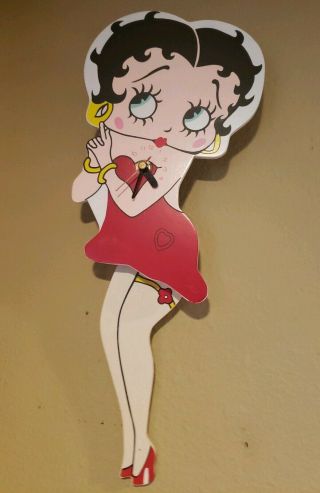 Betty Boop Swingin Legs Dress In Sexy Red Dress Garter Belt Clock Vintage