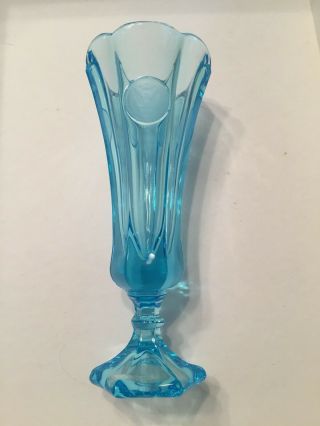Vintage Fostoria Blue Coin Glass Bud Vase