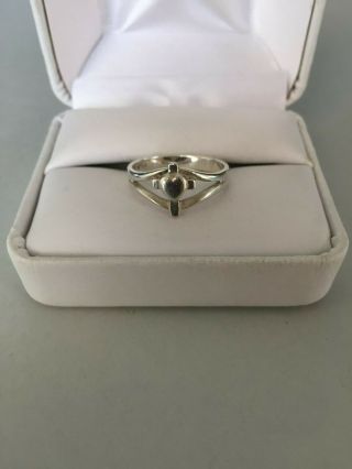 Vintage James Avery Sterling Silver Cross/heart Ring,  Size 4 3/4,  2.  53 Gms