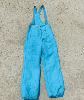 Obermeyer Women’s Vintage Ski Pants Size 14 Teal Suspenders Bibs