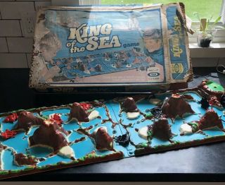 Vintage 1975 Ideal Toy Corp.  Board Game “king Of The Sea” Box All Parts