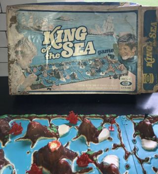 Vintage 1975 Ideal Toy Corp.  Board Game “King Of The Sea” Box All Parts 5