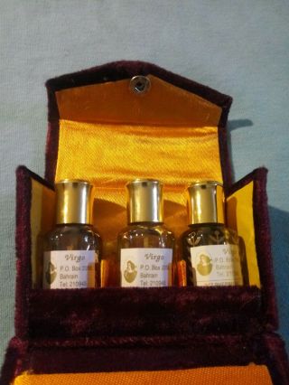 Vintage Perfumes Velveteen Box By Asgharali & Sons 3 Bottles