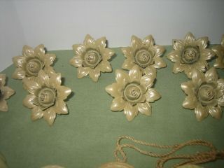 Vintage Push Pins Curtain Tie Backs (14) white floral and shade pulls 3