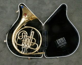 Vintage Cg Conn French Horn With Case