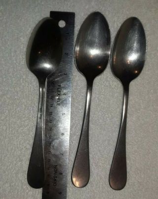 3 Vintage Wallco Stainless U S Serving Spoon 8 - 1/2 Inch