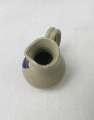 Vintage 2001 Williamsburg Pottery Miniature Pitcher Teeny Tiny Micro Stoneware 5