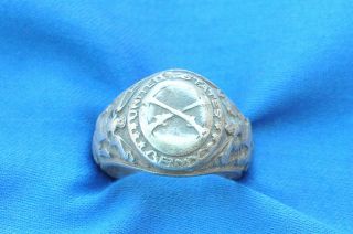 Vintage Sterling Silver Us Army Infantry Ring Size - 9.  25 109