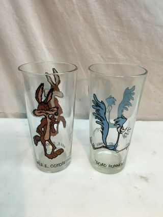 Vintage Wiley Coyote Road Runner Pepsi Drinking Glass 1973 Looney Tunes