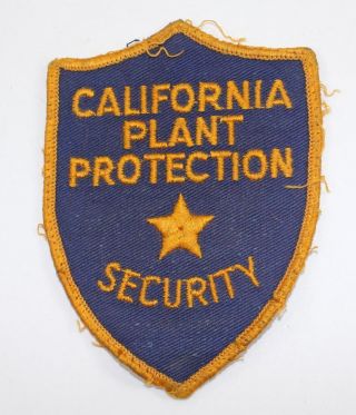 Rare Vintage California Plant Protection Security Embroidered Patch