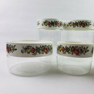 Set of 5 Vintage PYREX Spice of Life Glass Canisters Storage Jars w Lids/Seals 2