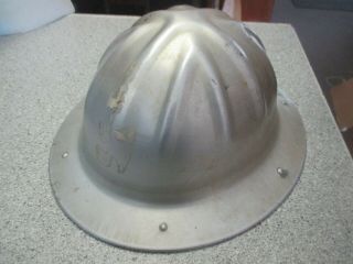 Vintage Aluminum Miners Construction B.  F Mcdonald Co Los Angeles Hard Hat Helmet