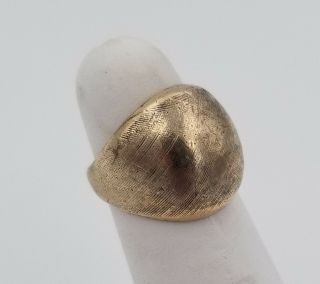 Vintage 10 Karat Gold Filled Dome Ring Brushed Clark & Coombs Sz 5 1/4