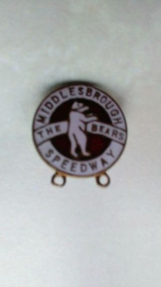 Vintage 1960s Middlesbrough Speedway Supporters Club Pin Badge With Makers Name