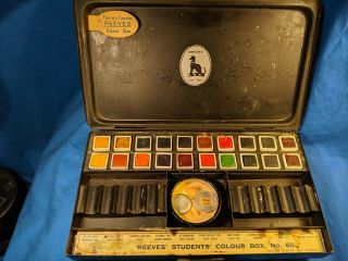 Vintage Reeves Student Colour Box No.  65 Watercolor Set