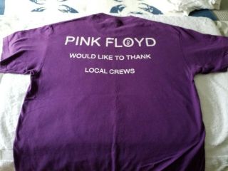 Vintage Pink Floyd Thanking Local Crews T - Shirt Ex/lg