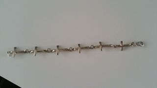 Vintage RLM STUDIO (ROBERT LEE MORRIS) Sterling Silver Cross Bracelet VGVC 3