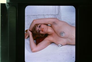 Vtg 1950s 35mm 3d Stereo Slide Nude Pin Up,  Blond Nyc Model On Side,  (i)