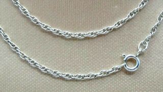 925 Sterling Silver Vintage Cable Chain Necklace 20 " Inches