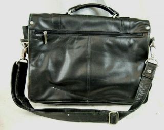 Vintage Kenneth Cole Black Leather Briefcase Laptop Carrying Bag 16 x 12 x 6 3