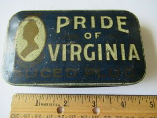 Vintage Tobacco Tin - - Pride Of Virginia Sliced Plug Tobacco
