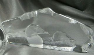 Vintage Mats Jonasson Signed Crystal Mallard Duck Art Glass Sweden Sculpture Exc