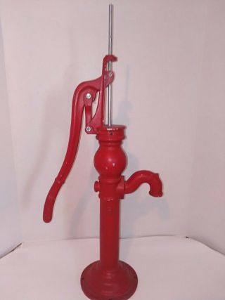 Vintage Hand Water Pump Red