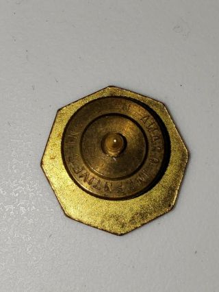 Vintage U.  S.  Navy Safe Driving Award 1 Year Lapel Pin - Screw Back