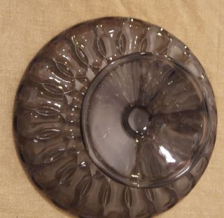 Vintage Dark Gray Glass Cake Plate /Stand 4