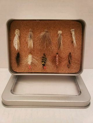 (C6) Vintage Antique Fishing Flies REAL Feathers & Furs Hand Tied LOOK 2