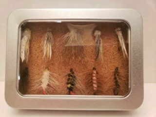 (C6) Vintage Antique Fishing Flies REAL Feathers & Furs Hand Tied LOOK 3