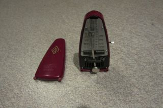 Vintage Wittner Taktell Piccolo Metronome.  Ruby Red.  Made In Germany