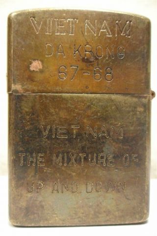 Vietnam War Zippo Lighter Da Krong 67 68 Vintage