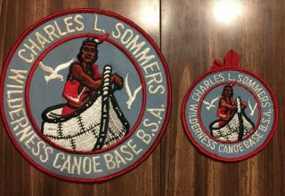 Vintage Charles L.  Somners Canoe Base Jacket Patch And Participant Patch
