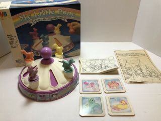 Vintage My Little Pony Merry Go Round Game 1985 Milton Bradley Complet Stamp Mlp