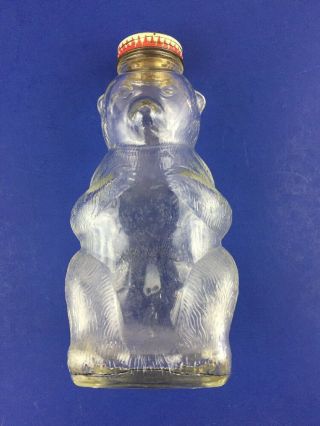 Vintage Snow Crest Bear Bank Bottle With Cap Salem Mass 7 "