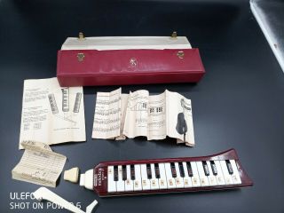 A Vintage Hohner Melodica Piano 27 With Case Made In Germany & Accessories