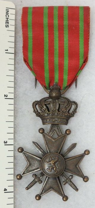 Vintage Belgian Ww1 Croix De Guerre Medal 1914 1918 Belgium