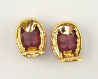 Vintage CHRISTIAN DIOR Haute Couture Faux Amethyst Clip On Earrings 4
