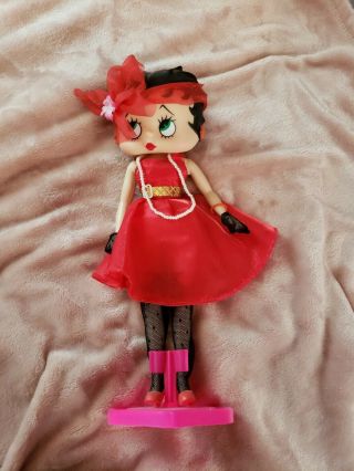 Vtg 1986 Marty Toy 12 " Betty Boop Posable Vinyl Doll Red Dress Starlet Complete