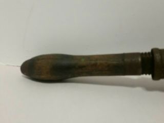 Vintage Unusual Antique Wrench Wood Handle Monkey Wrench 2