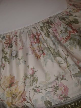 Ralph Laurel Vintage Bed Skirt Full Size Sussex Garden Pink,  Yel,  Grn $36,  Ship Fre