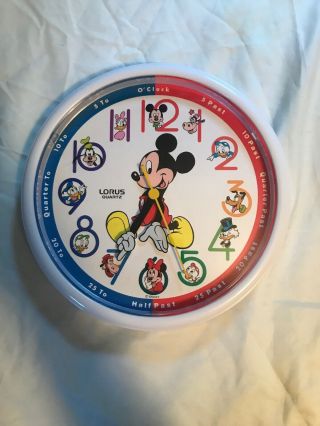 Vintage Walt Disney Mickey Mouse Lorus Quartz 10” Wall Clock - &