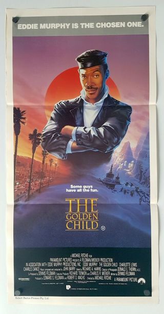 Golden Child 1986 Vintage Daybill Movie Poster Eddie Murphy Day Bill Cinema 80 